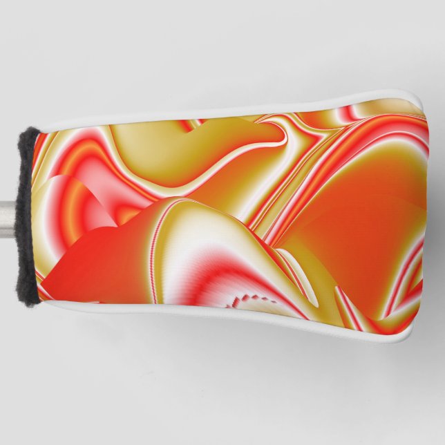 Love and Gold Abstract 3D Rainbowart Golf Head Cover (Front)