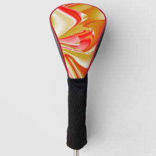 Love and Gold Abstract 3D Rainbowart Golf Head Cover