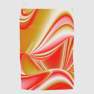 Love and Gold Abstract 3D Rainbowart Golf Towel