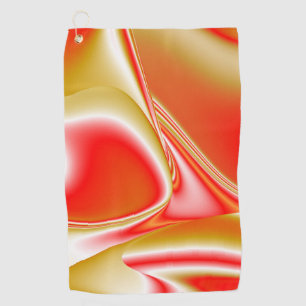 Love and Gold Abstract 3D Rainbowart Golf Towel