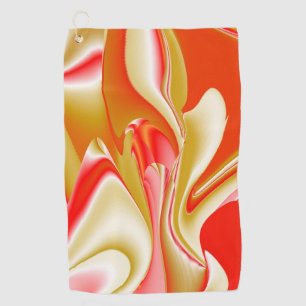 Love and Gold Abstract 3D Rainbowart Golf Towel