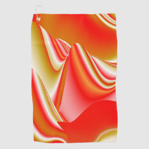 Love and Gold Abstract 3D Rainbowart Golf Towel