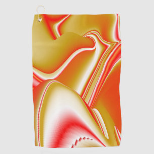 Love and Gold Abstract 3D Rainbowart Golf Towel
