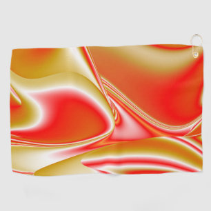 Love and Gold Abstract 3D Rainbowart Golf Towel