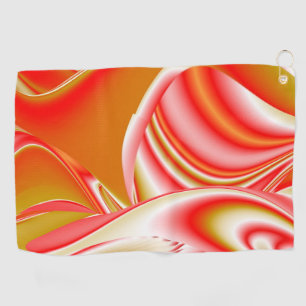 Love and Gold Abstract 3D Rainbowart Golf Towel