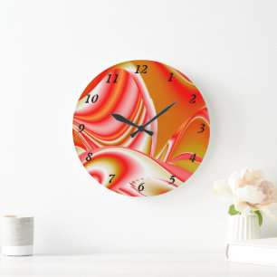 Love and Gold Abstract 3D Rainbowart Large Clock