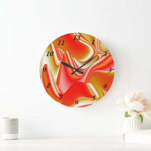 Love and Gold Abstract 3D Rainbowart Large Clock