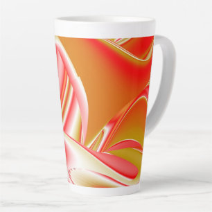 Love and Gold Abstract 3D Rainbowart Latte Mug