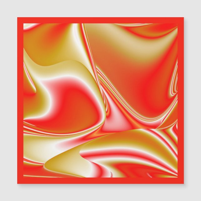 Love and Gold Abstract 3D Rainbowart Magnetic Card (Front)