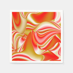 Love and Gold Abstract 3D Rainbowart Napkin
