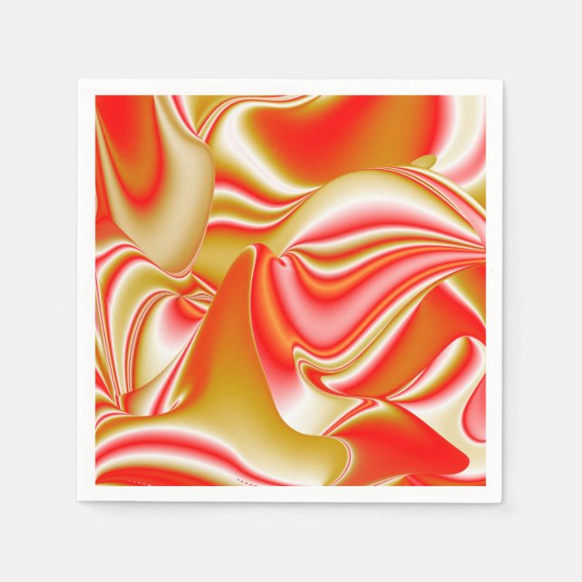 Love and Gold Abstract 3D Rainbowart Napkin (Front)