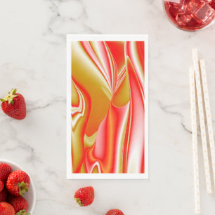 Love and Gold Abstract 3D Rainbowart Napkin