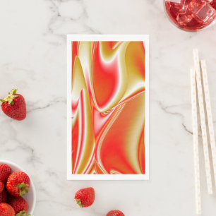 Love and Gold Abstract 3D Rainbowart Napkin