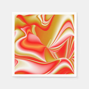 Love and Gold Abstract 3D Rainbowart Napkin