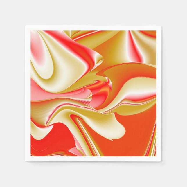 Love and Gold Abstract 3D Rainbowart Napkin (Front)
