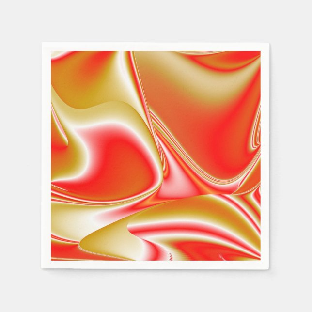 Love and Gold Abstract 3D Rainbowart Napkin (Front)