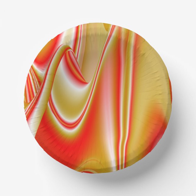 Love and Gold Abstract 3D Rainbowart Paper Plate (Front)