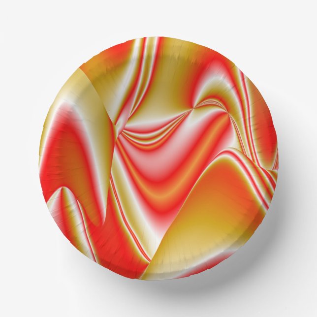 Love and Gold Abstract 3D Rainbowart Paper Plate (Front)