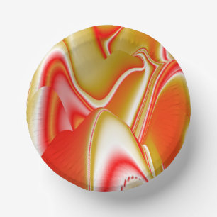 Love and Gold Abstract 3D Rainbowart Paper Plate