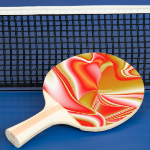 Love and Gold Abstract 3D Rainbowart Ping Pong Paddle