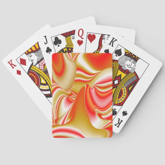 Love and Gold Abstract 3D Rainbowart Playing Cards (Back)