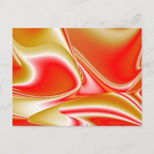Love and Gold Abstract 3D Rainbowart Postcard