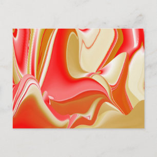 Love and Gold Abstract 3D Rainbowart Postcard