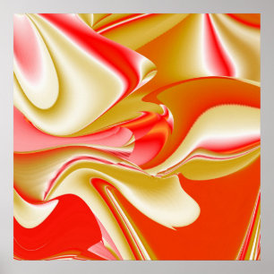 Love and Gold Abstract 3D Rainbowart Poster