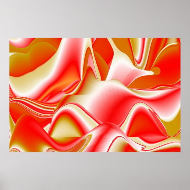 Love and Gold Abstract 3D Rainbowart Poster (Front)