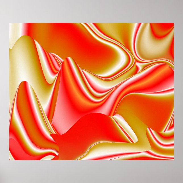 Love and Gold Abstract 3D Rainbowart Poster (Front)