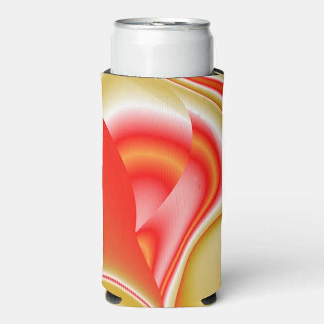 Love and Gold Abstract 3D Rainbowart Seltzer Can Cooler (Seltzer Front)