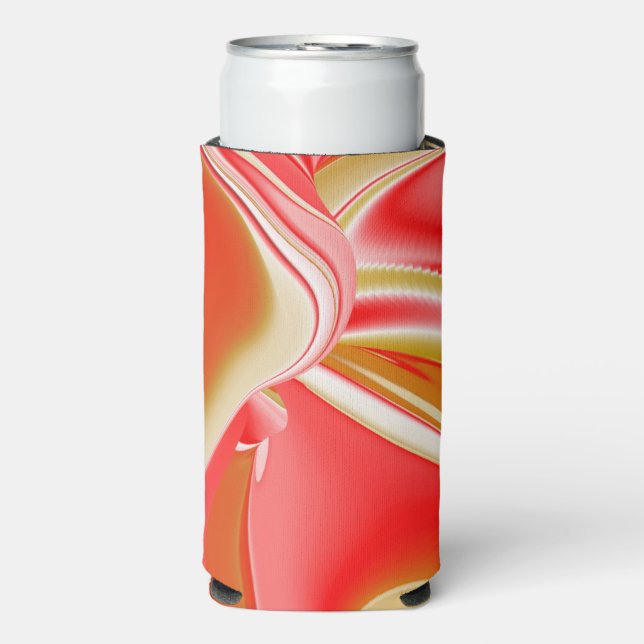 Love and Gold Abstract 3D Rainbowart Seltzer Can Cooler (Seltzer Front)