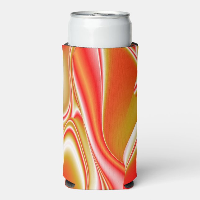 Love and Gold Abstract 3D Rainbowart Seltzer Can Cooler (Seltzer Front)