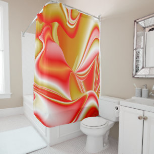 Love and Gold Abstract 3D Rainbowart Shower Curtain