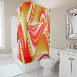 Love and Gold Abstract 3D Rainbowart Shower Curtain