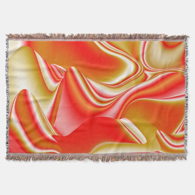 Love and Gold Abstract 3D Rainbowart Throw Blanket (Front)