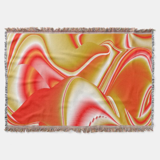 Love and Gold Abstract 3D Rainbowart Throw Blanket (Front)