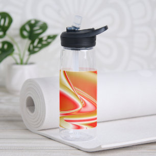 Love and Gold Abstract 3D Rainbowart Water Bottle