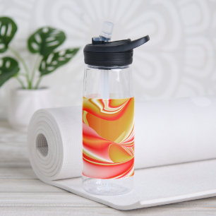 Love and Gold Abstract 3D Rainbowart Water Bottle
