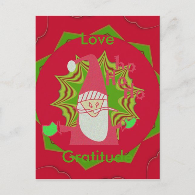 Love and Gratitude Santa's Hohoho! postcard (Front)