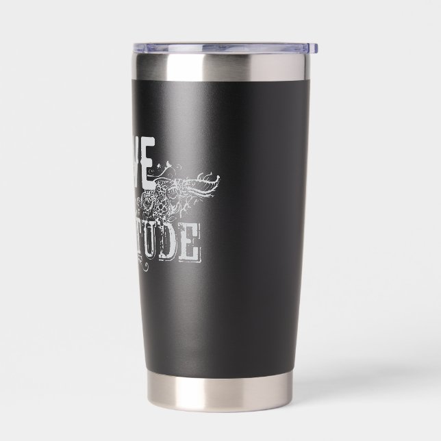 Love and Gratitude Travel Mug Insulated Tumbler (Left)