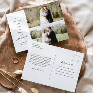 Love and Gratitude Wedding Thank You Postcard