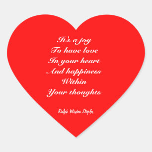 Love and happiness heart sticker