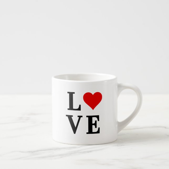 LOVE and Heart Minimalist Elegant Espresso Cup (Right)