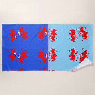 Love and Heart Romantic Design Beach Towel