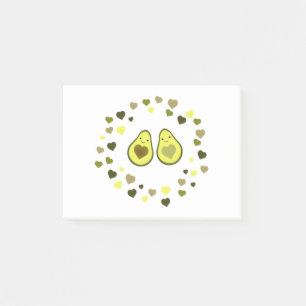 Love and Hearts Avocados Post-it Notes