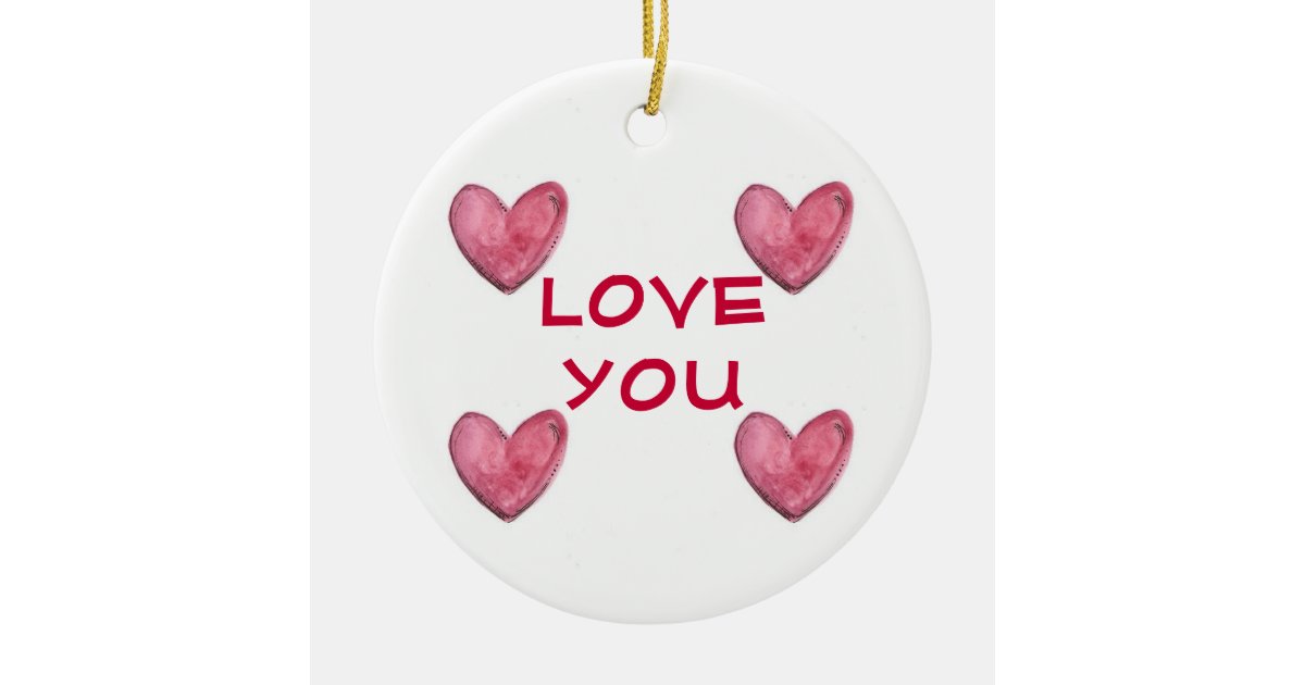 "LOVE AND HEARTS" CHRISTMAS ORNAMENT Zazzle
