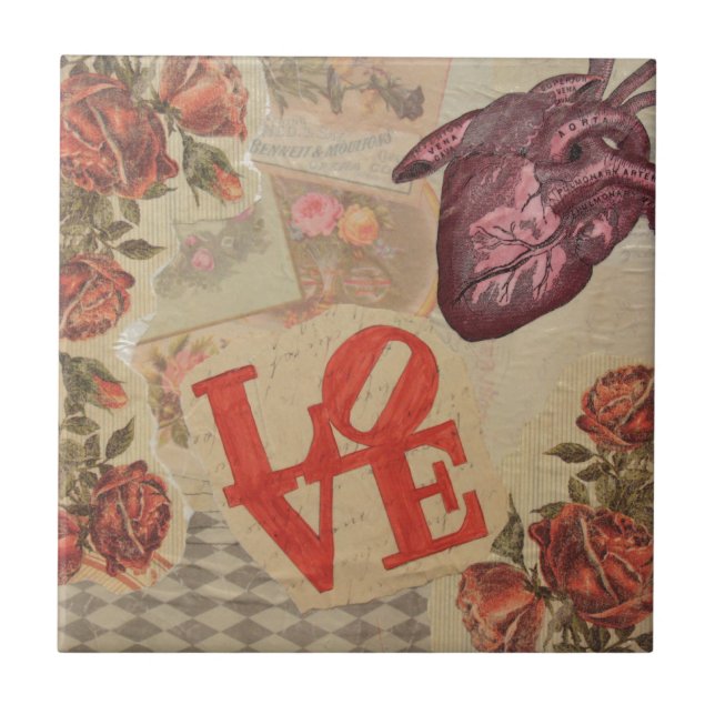 Love and Hearts Tile (Front)