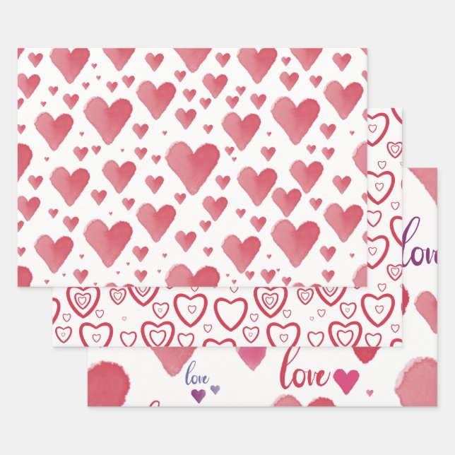 Love and Hearts wrapping paper (Set)