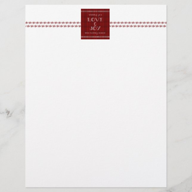 Love and Joy Christmas Letter Paper (Front)